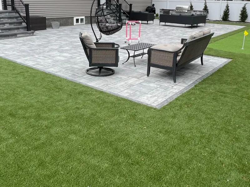 Commercial artificial turf storefront entrance in downtown San Angelo TX